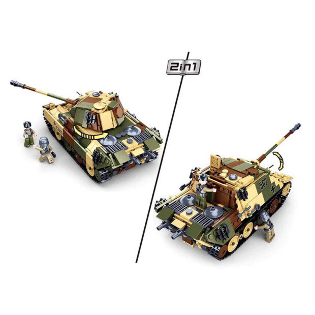 Sluban German Panther Medium Tank 2in1 World War II Army Building Blocks Toy - Image 3