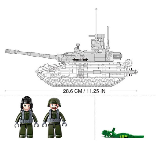 Sluban Large Battle Tank Military Building Blocks Toy M38-B0756