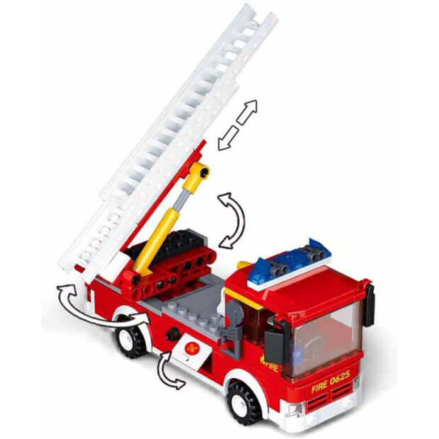 Sluban Large Fire Truck Firefighter Rescue City Building Blocks Toy - Image 3