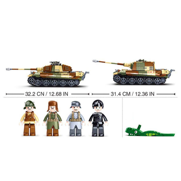 Sluban Large German Tank 2in1 from Battle of Budapest World War II Building Blocks Toy M38-B0980