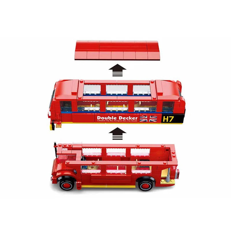 Sluban London Double Decker Bus City Building Blocks Toy - Image 3
