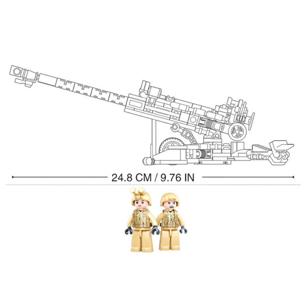 Sluban M777 Howitzer Artillery Military World War 2 Building Blocks Toy M38-B0890