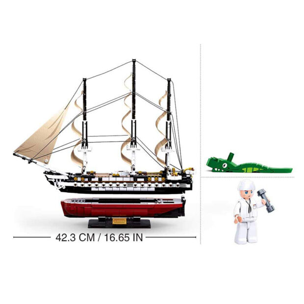 Sluban Pirate Ship Frigate Model Building Blocks Toy - Image 3