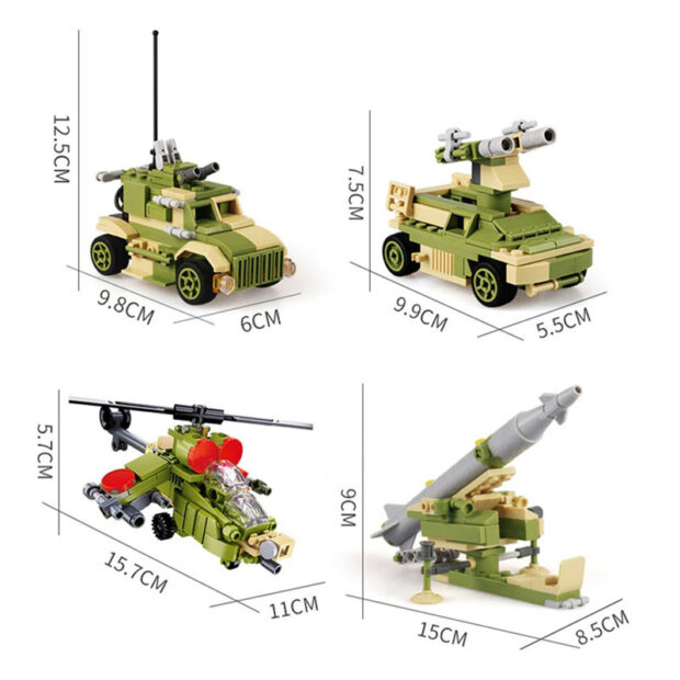 Sluban Rocket Launcher Vehicle 6in1 Military Building Blocks Toy - Image 4