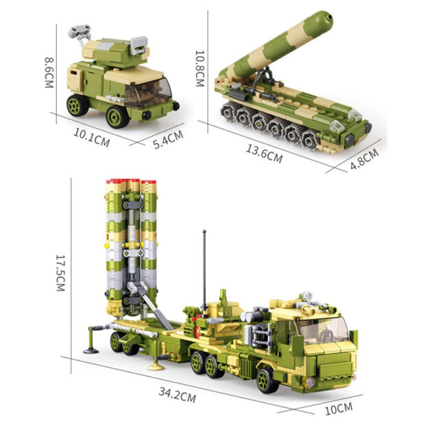 Sluban Rocket Launcher Vehicle 6in1 Military Building Blocks Toy - Image 5