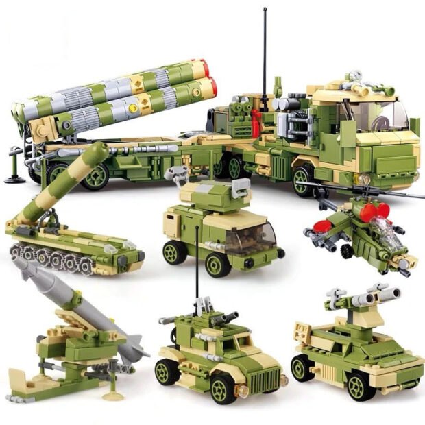 Sluban Rocket Launcher Vehicle 6in1 Military Building Blocks Toy