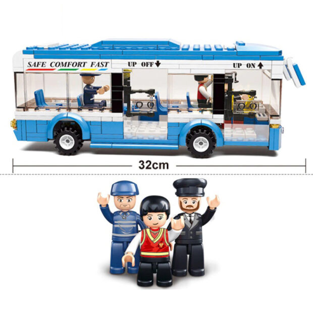 Sluban Single Deck Bus City Building Blocks Toy M38-B0330