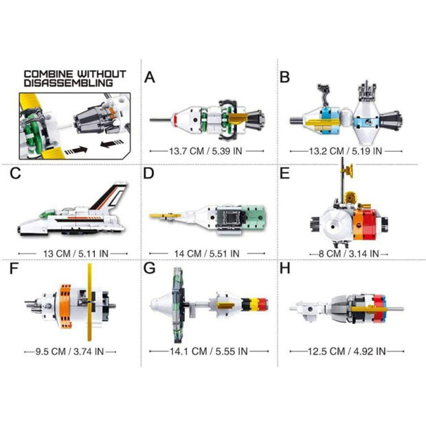 Sluban Space Satellite Model 8in1 Building Blocks Toy - Image 2