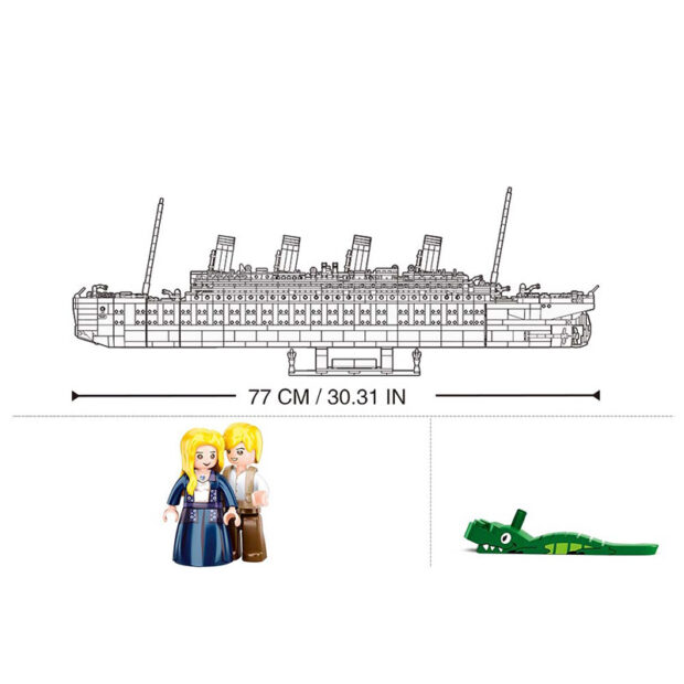 Sluban Titanic Ship Model Jack Rose Minifigures Building Blocks Toy 2401pcs M38-B1122